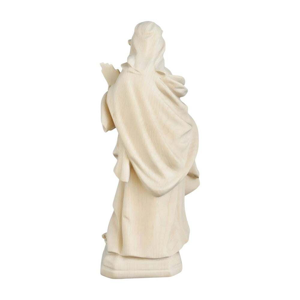 St. Cecilia, Patron Saint of Music Statue with Organ | Wood Carving from Val Gardena