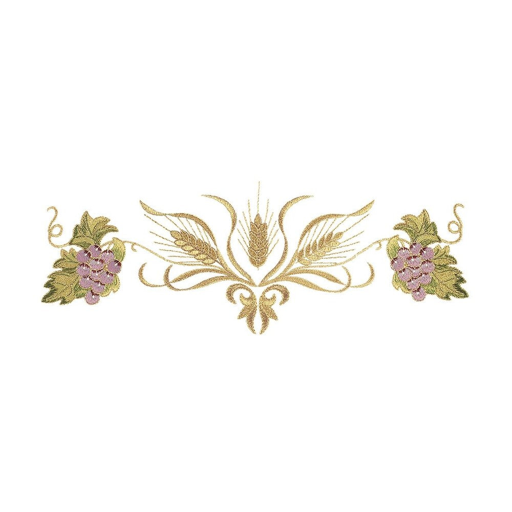 Aurora Ivory Alb with Embroidered Wheat & Grape Eucharistic Motif