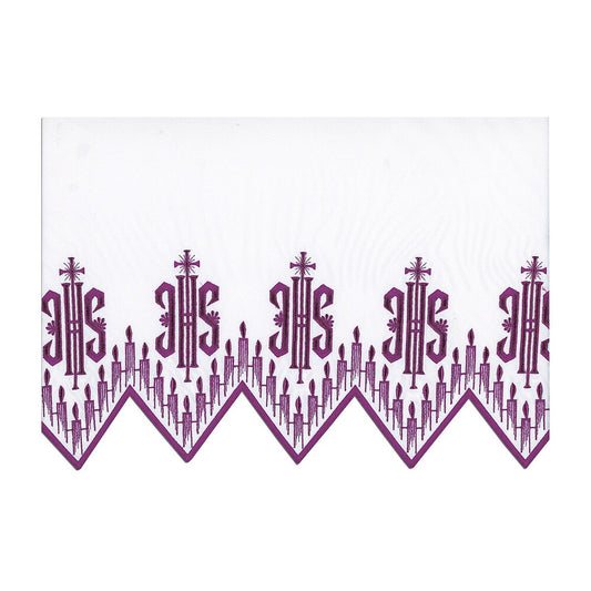 Purple Silk Embroidered Altar Cloth - Design BV1408P