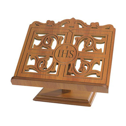 IHS Wood Carved Bible Stand