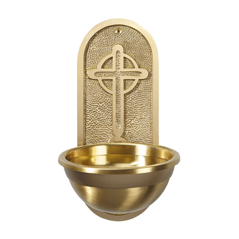9 3/4" Holy Water Font with Celtic Cross Design