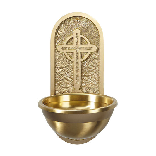 9 3/4" Holy Water Font with Celtic Cross Design