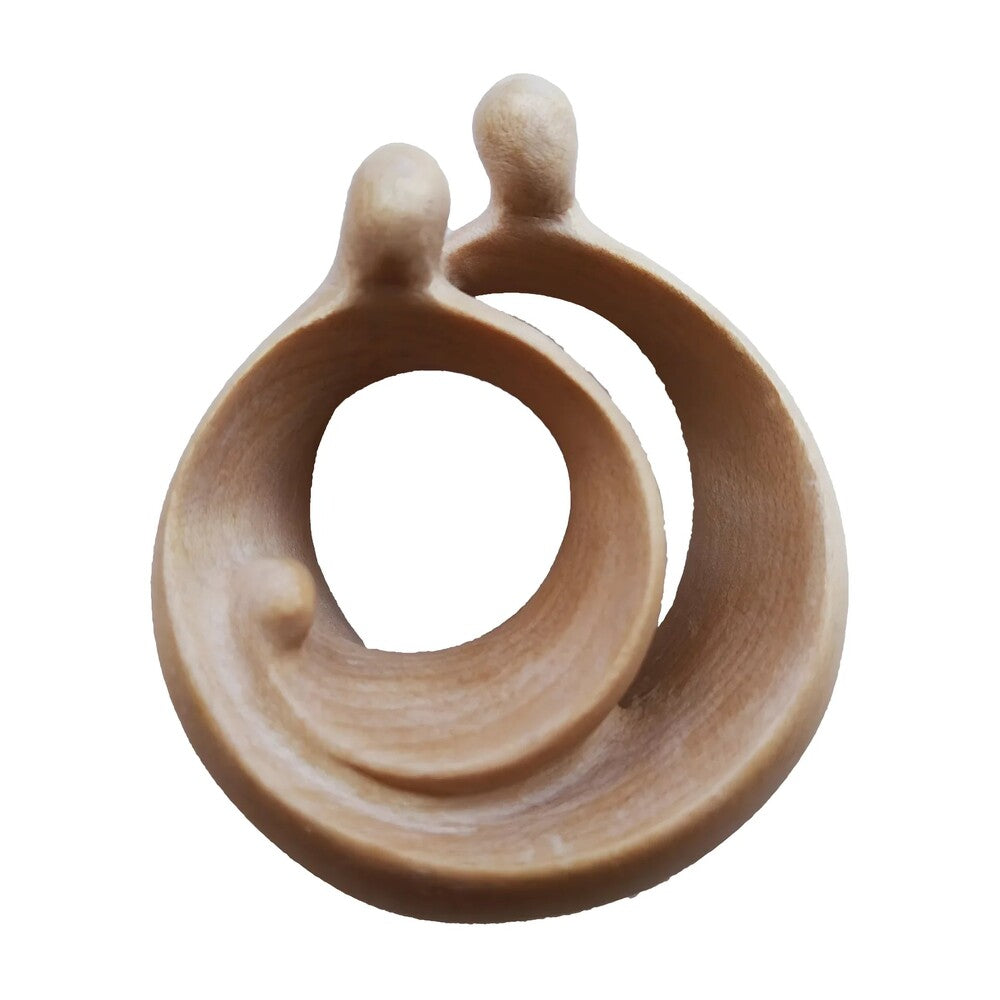 Modern Stylized Nativity Scene in Maple Wood – Family Embrace Sculpture
