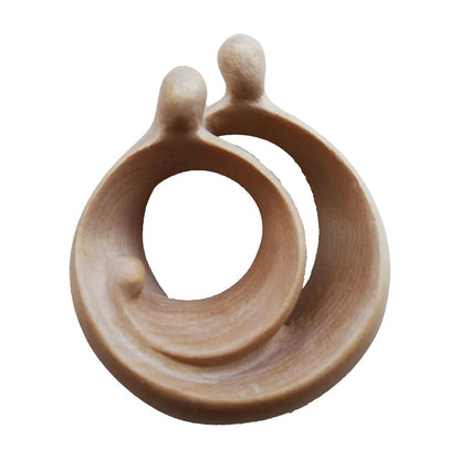 Modern Stylized Nativity Scene in Maple Wood – Family Embrace Sculpture
