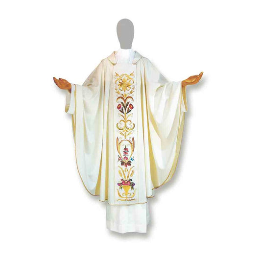Pure Wool Classic Embroidered Chasuble - Available in 3 Liturgical Colours