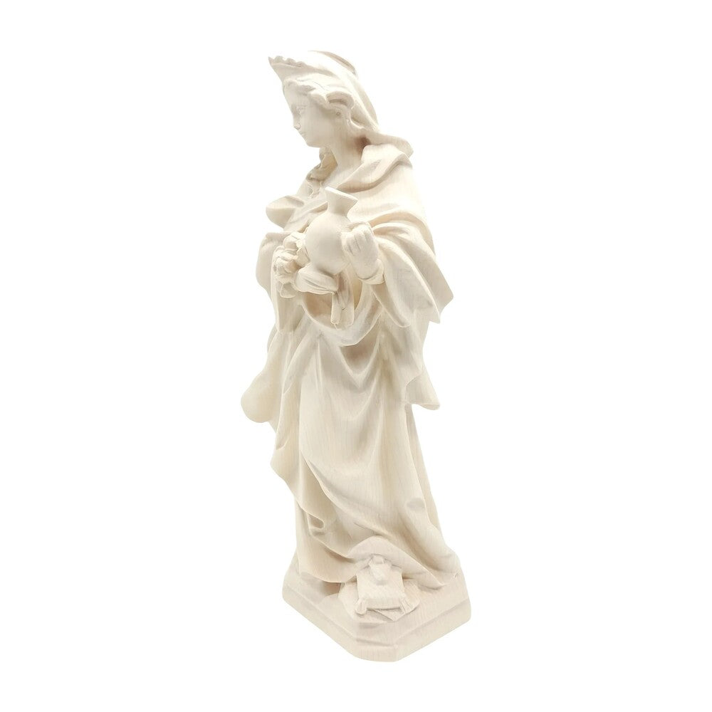 Wooden Statue Saint Elizabeth of Hungary, Handicraft Sculpture Val Gardena