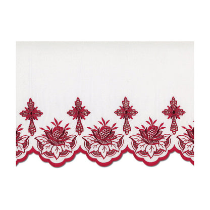 Red Silk Embroidered  Altar Cloth - Design BV1108R