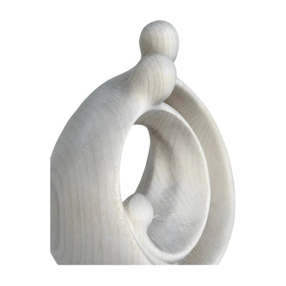 Modern Stylized Nativity Scene in Maple Wood – Family Embrace Sculpture