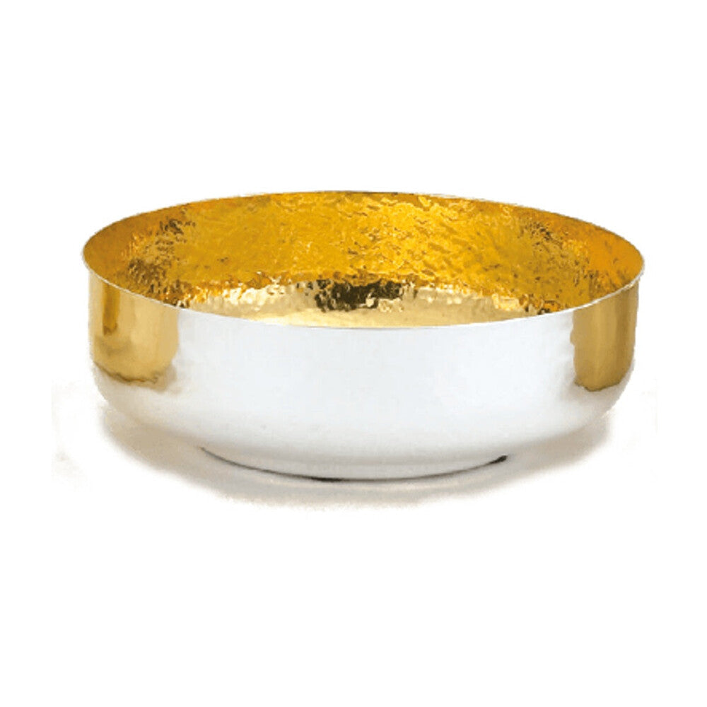 Open Ciborium - 6⅛" Bowl, Silver Gold-Line-Hammered
