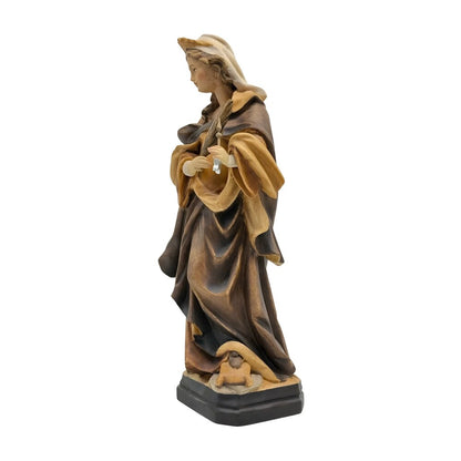 Saint Ursula Guide and Martyr, Hand-Carved Wood Statue from Val Gardena