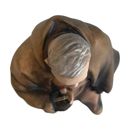 Hand-Carved Wooden Statue of Padre Pio of Pietrelcina, Val Gardena Craftsmanship