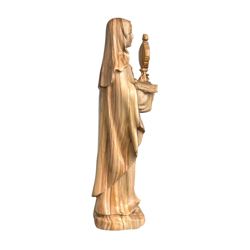 Statue of Saint Clare of Assisi with Monstrance in Wood Carved in Val Gardena