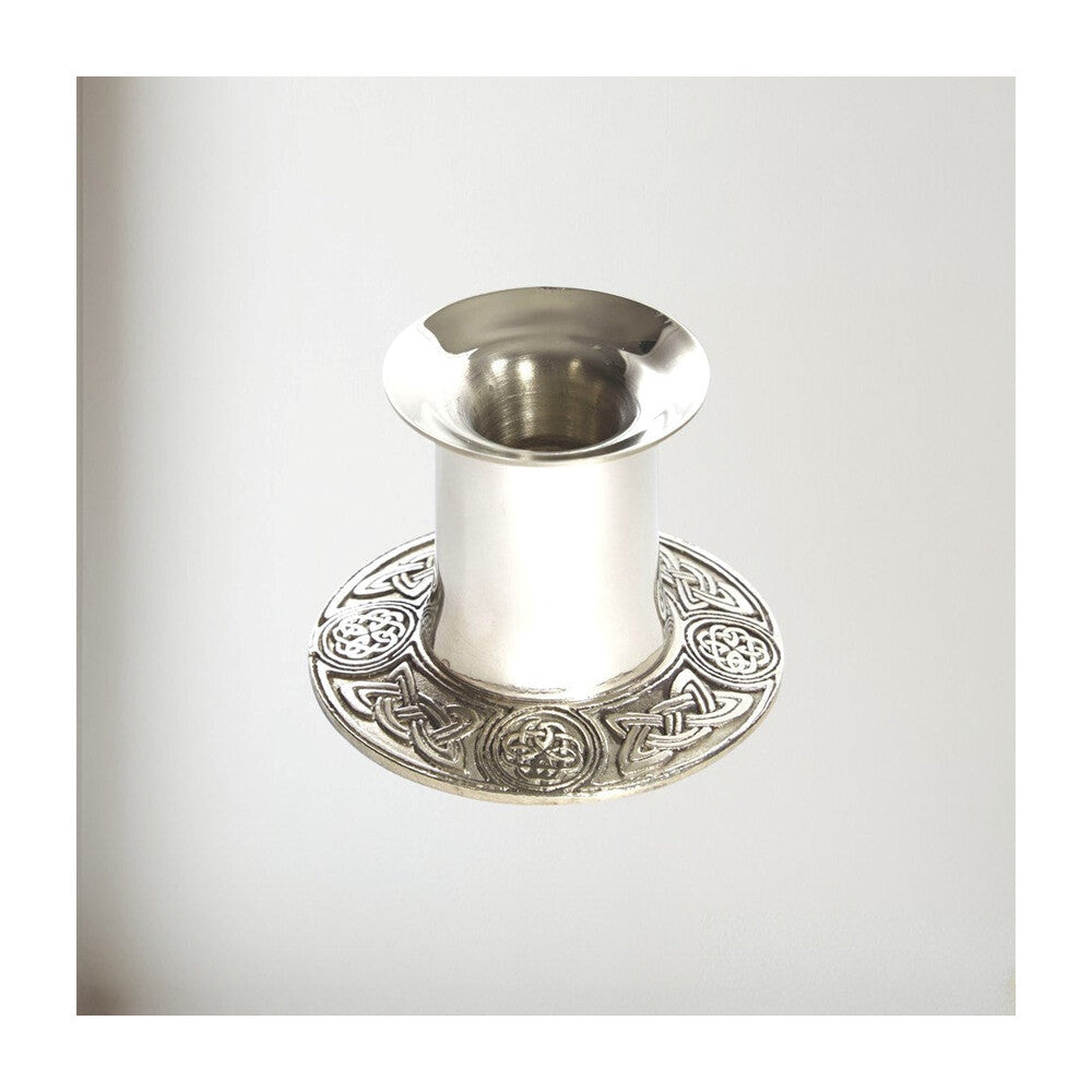 Small Celtic Pewter Candle Holder