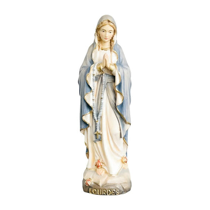 Hand-carved Lourdes Madonna statue in maple and linden wood