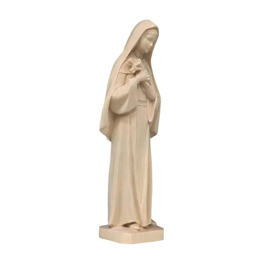 Hand-Carved Wooden Statue of Saint Rita of Cascia from Val Gardena
