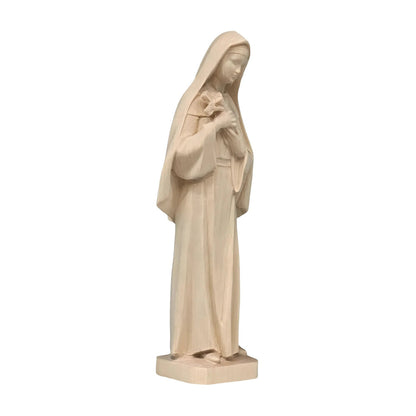 Hand-Carved Wooden Statue of Saint Rita of Cascia from Val Gardena