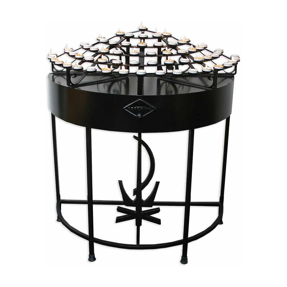 Semi-Circular Votive Stand - Black or Brushed Silver