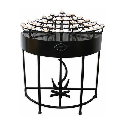 Semi-Circular Votive Stand - Black or Brushed Silver