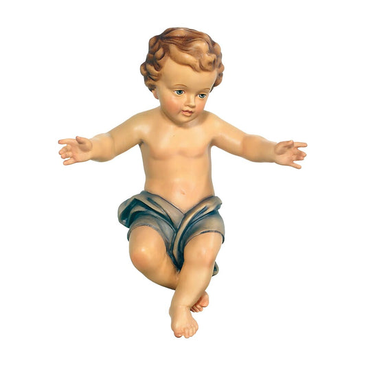 Infant Jesus in Polychrome Fiberglass | Handcrafted Val Gardena Statue