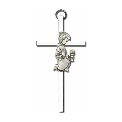 Communion Girl 4" Metal Wall Cross 4420