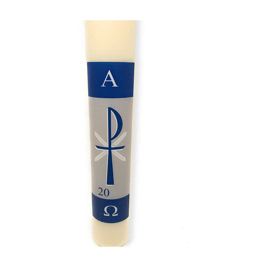 Blue Chi-Rho Paschal Candle