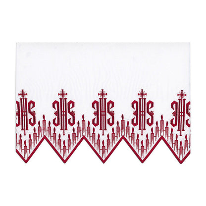 Red Silk Embroidered Altar Cloth - Design BV1408R