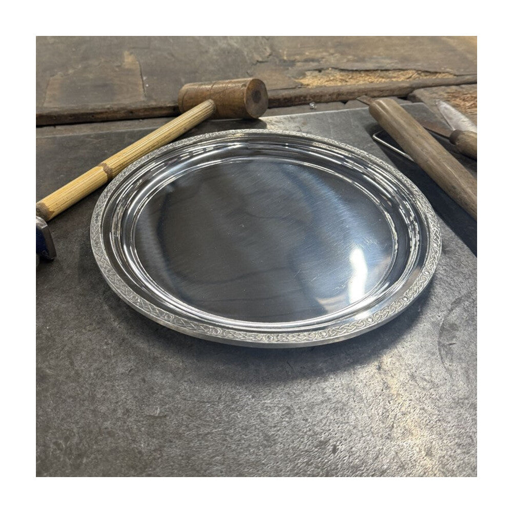 Large Celtic Rim Pewter Tray