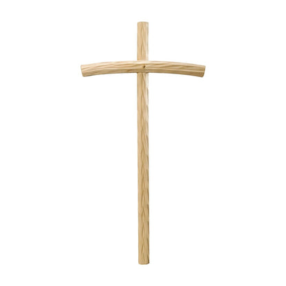 Curved Maple and Lime Wood Cross, Val Gardena Artisan Sculpture