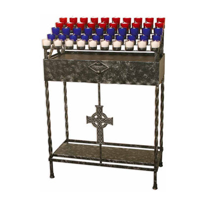 Celtic Cross Votive Stand - Black or Brushed Silver