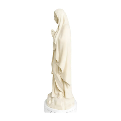 Hand-Carved Wooden Statue of Our Lady of Lourdes in Val Gardena