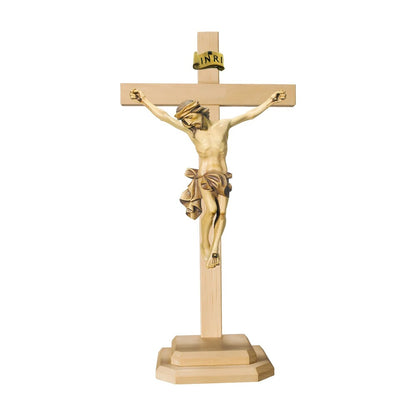 Crucifix with Base Artistic Wood Sculpture Val Gardena