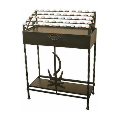 Chi-Rho Votive Stand - Black or Brushed Silver