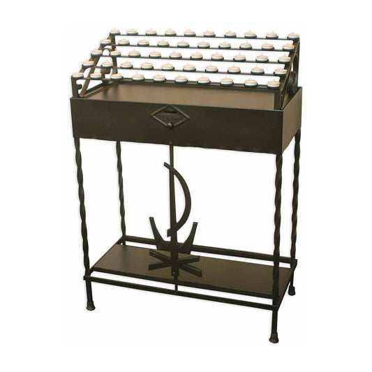 Chi-Rho Votive Stand - Black or Brushed Silver