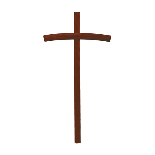 Curved Maple and Lime Wood Cross, Val Gardena Artisan Sculpture