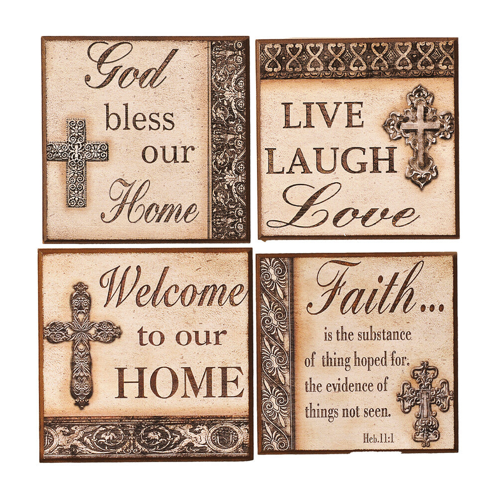 Inspirational Wall Plaques Set of 4