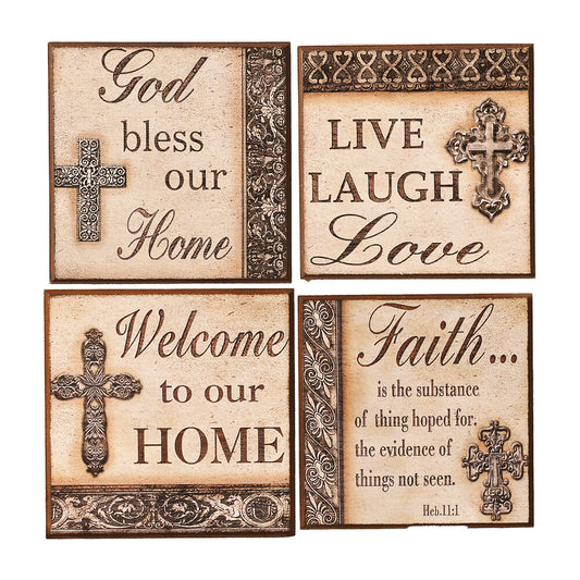Inspirational Wall Plaques Set of 4