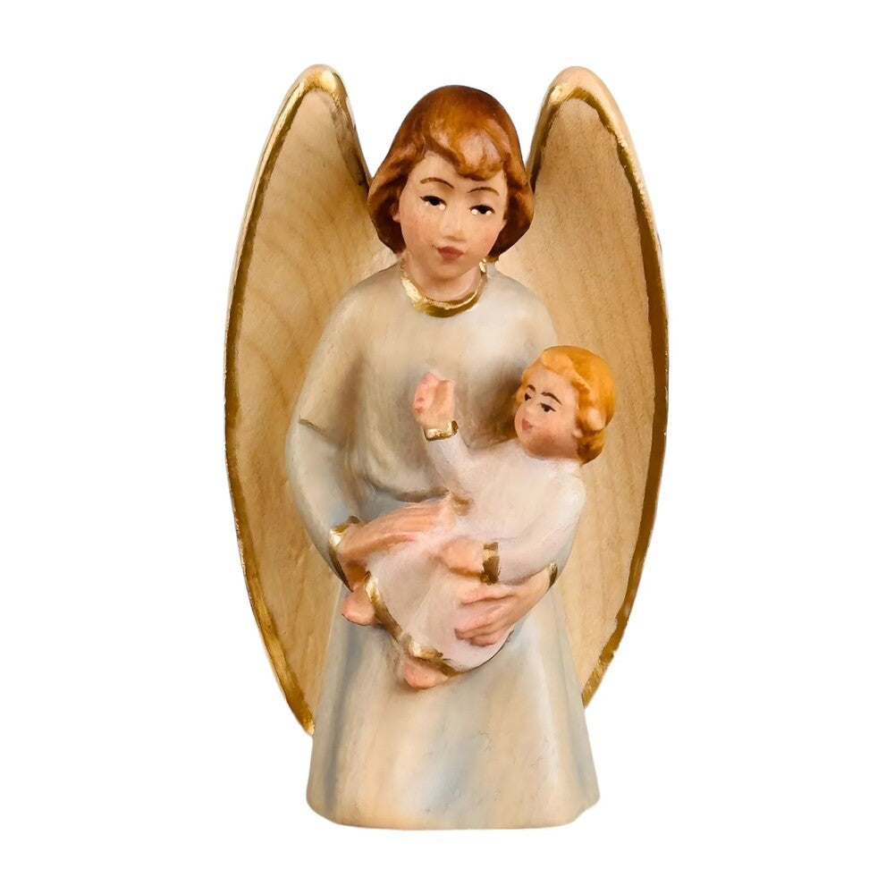 Guardian Angel with Child Hand-carved in Maple Wood