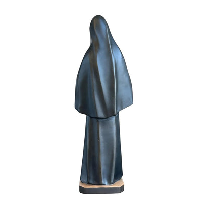 Hand-Carved Wooden Statue of Saint Rita of Cascia from Val Gardena