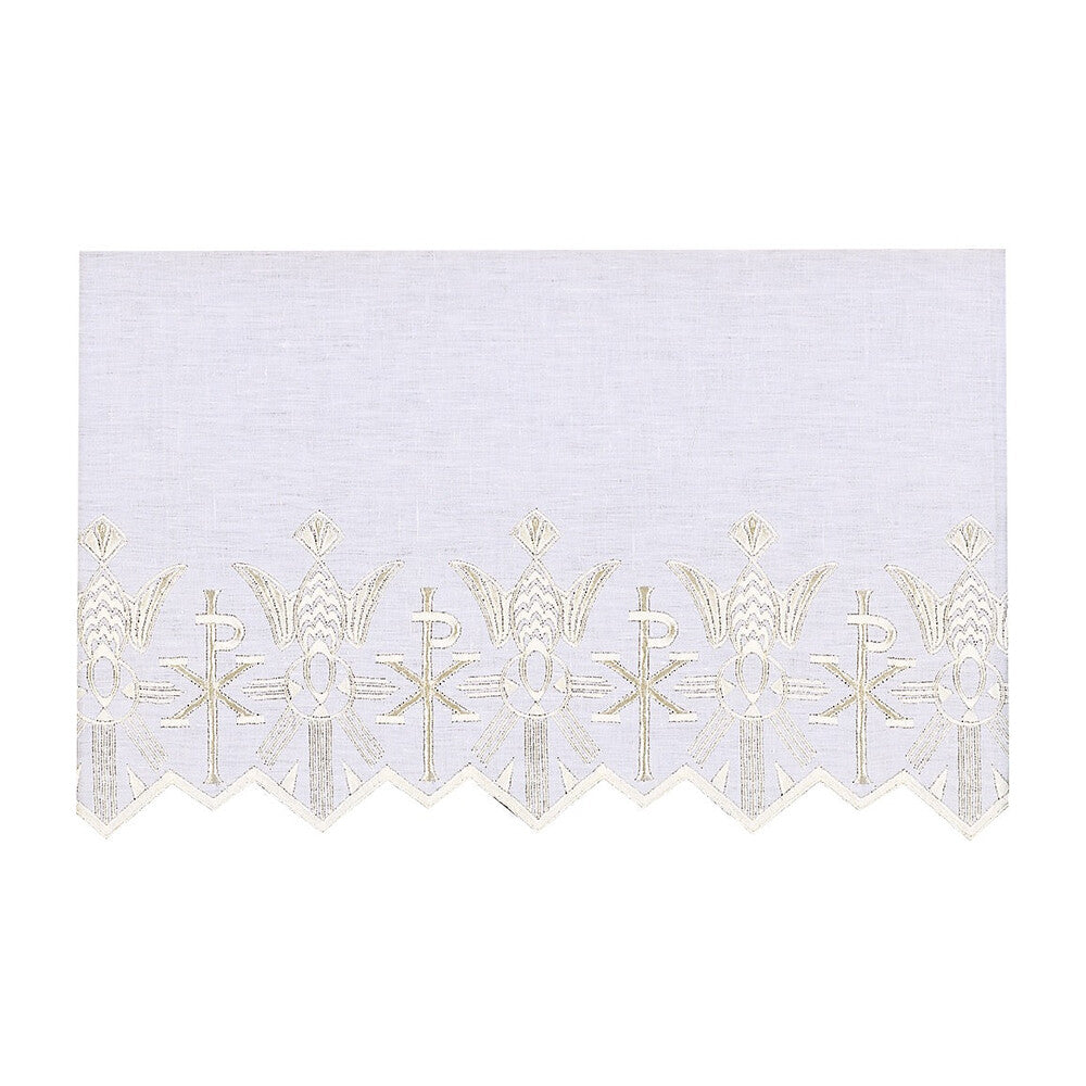 White Or Gold Silk Embroidered Altar Cloth - Design BV4007