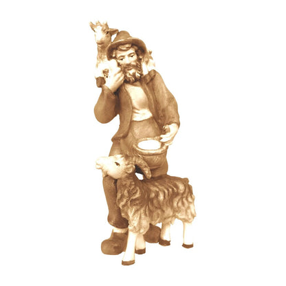 Shepherd with Goat and Kid - Maple Wood