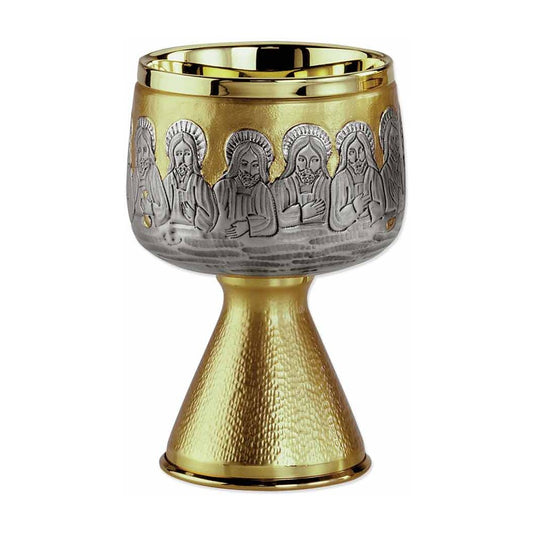 6 1/2" High Last Supper Brass Chalice