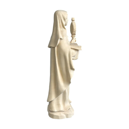 Statue of Saint Clare of Assisi with Monstrance in Wood Carved in Val Gardena