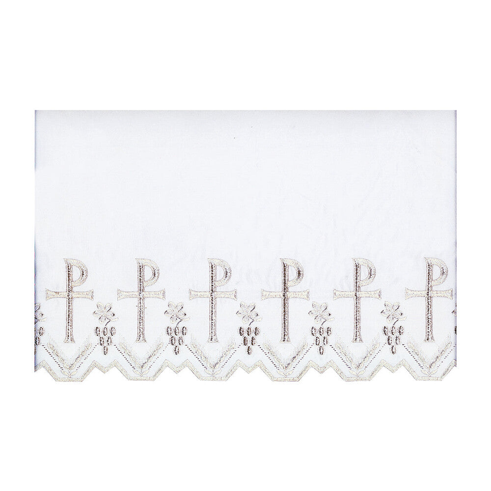 White or Gold Silk Embroidered Altar Cloth - Design BV8092