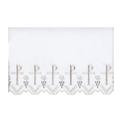 White or Gold Silk Embroidered Altar Cloth - Design BV8092