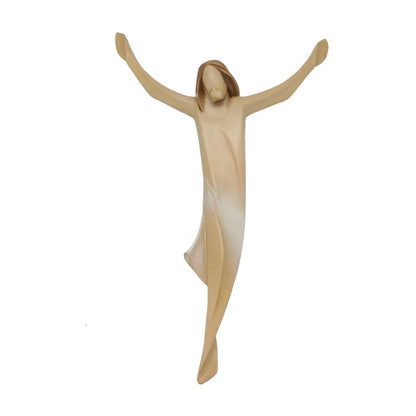 Stylized Christ "Ascension" in Hand-Carved Wood from Val Gardena