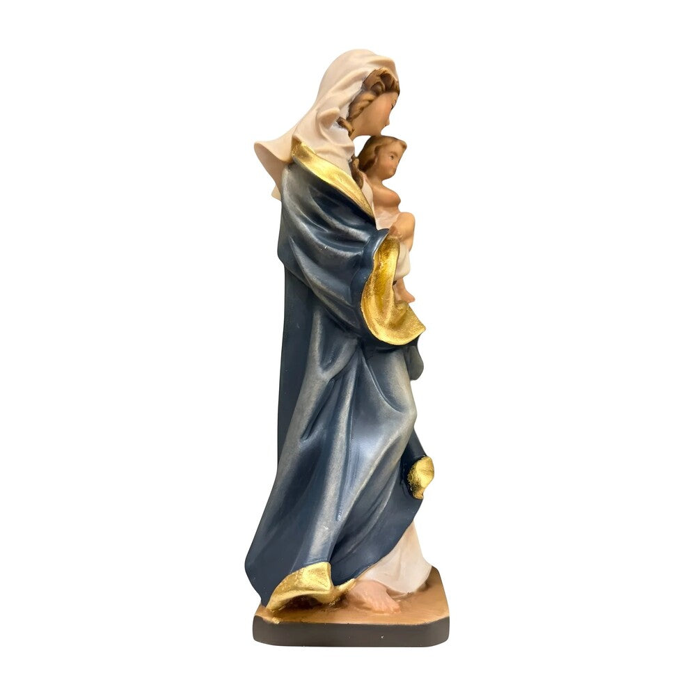 Our Lady of the Heart with Child statue in carved wood from Val Gardena