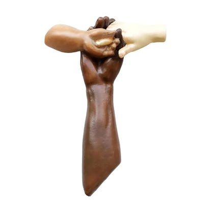 Handcrafted Wooden Sculpture Intertwined Hands - Symbol of Peace and Unity