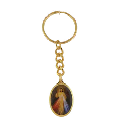 Divine Mercy Gold Plated Key Chain