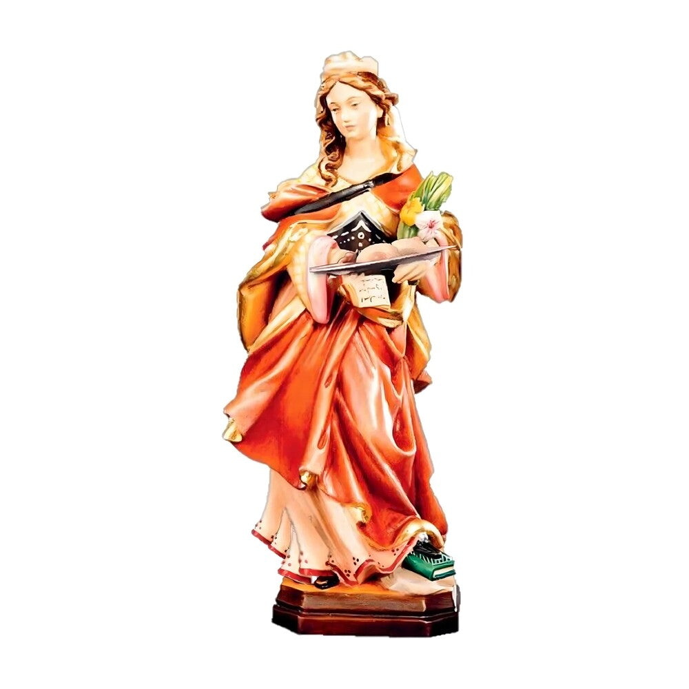 Sculpture Saint Agatha in Maple and Lime Wood | Sacred Art Val Gardena