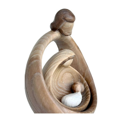 Sacred Family Modern Minimalist Nativity Scene - Wood Sculpture